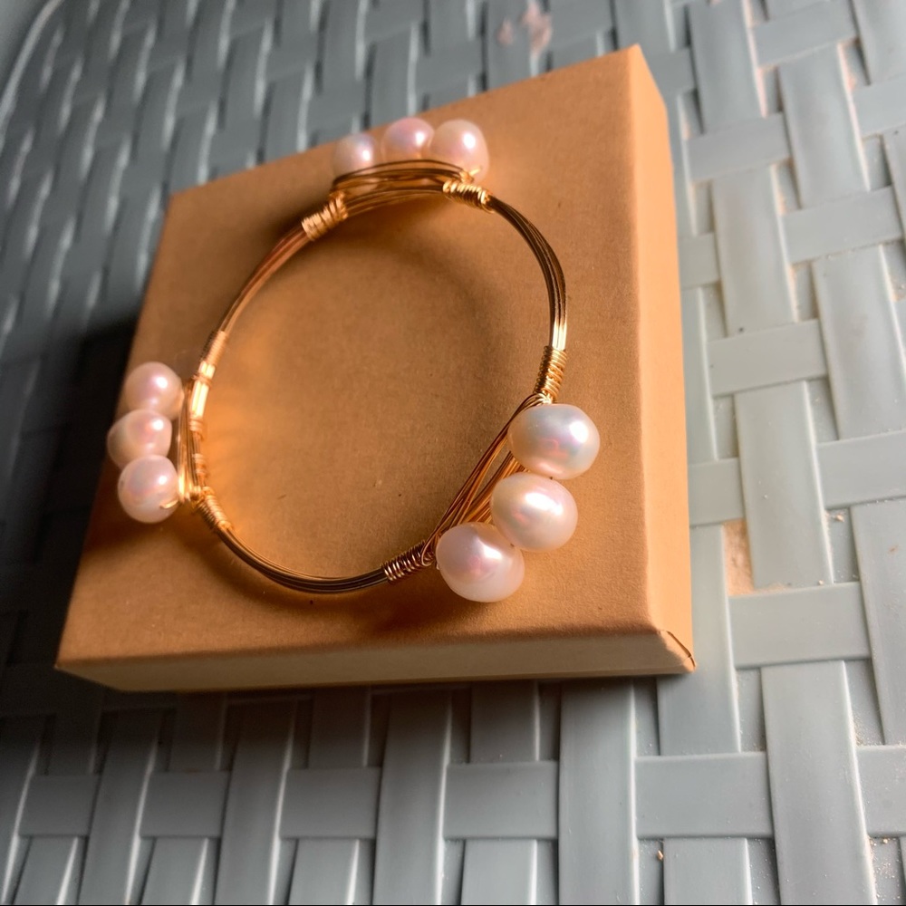 Pearl bangle bracelet